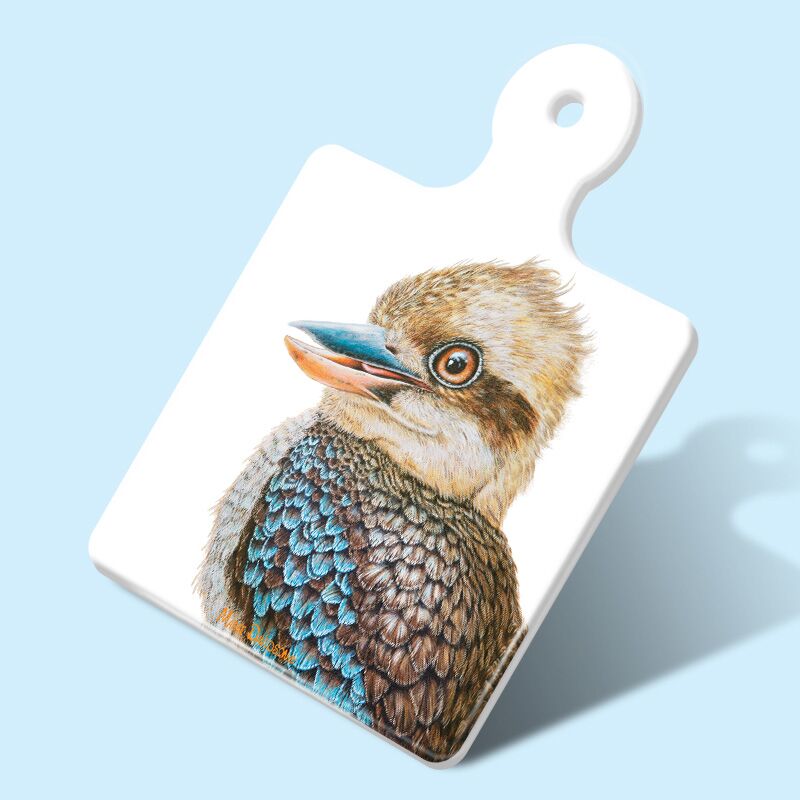 Australian Kookaburra - Ceramic Square Trivet with Handle - Image 1