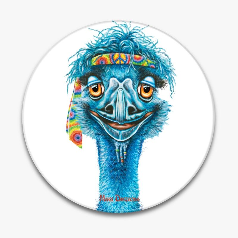 Ernie the Hippie Emu - Ceramic Trivet - Image 1