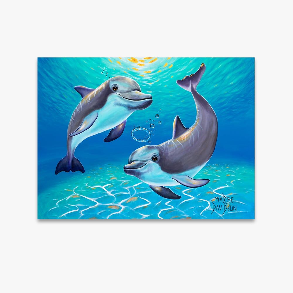 Two Dolphins - Canvas Print - Image 1