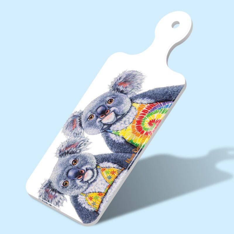 Chillin Downunder the Koalas - Rectangle Ceramic Cheese Platter - Image 1