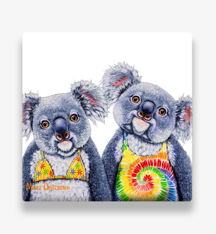 Chillin Downunder Coaster Chillin Downunder the Koalas - Ceramic Coaster - Image 1
