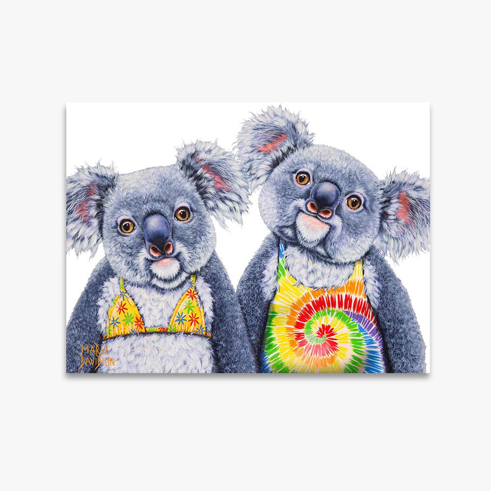 Chillin Downunder canvas white bg Chillin Downunder the Koalas - Canvas Print - Image 1
