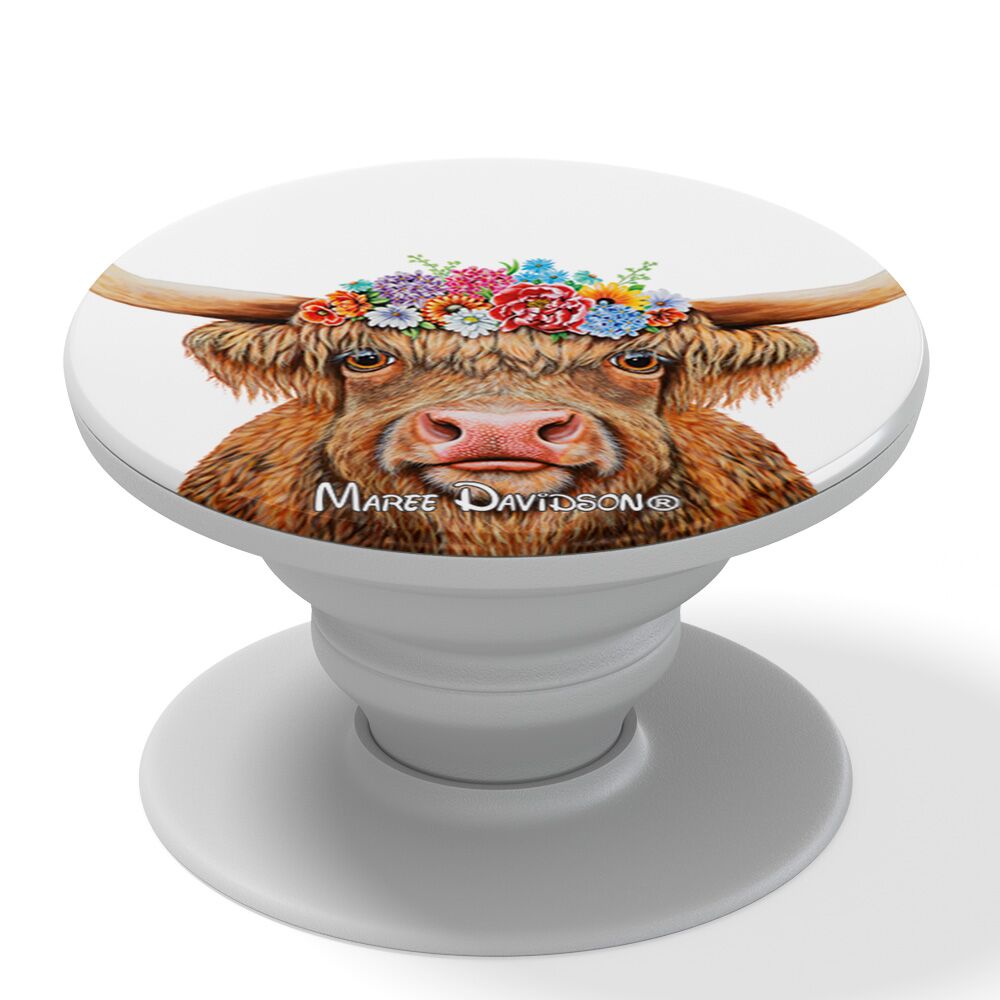 Bonnie The Highland Cow - Phone Finger Grip - Image 1