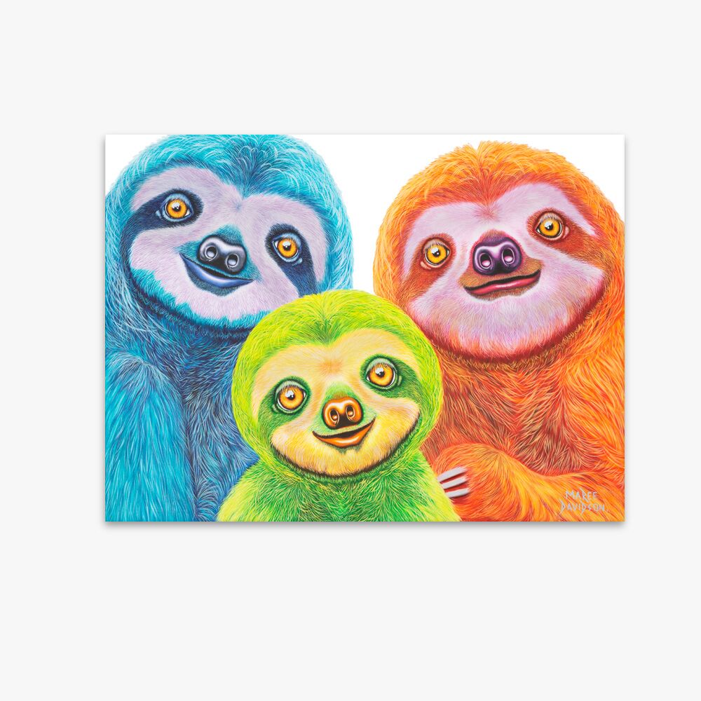 Rainbow sloths - Canvas Print - Image 1